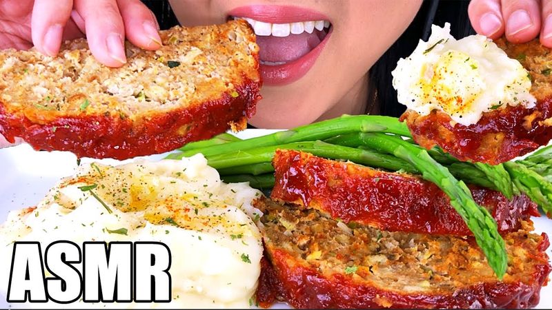 ASMR Best Comfort Food (Homemade Meatloaf & Mash Potatoes) *NO TALKING EATING SOUNDS* | ASMR Phan