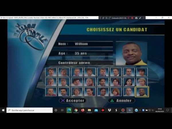 Le Maillon Faible - Sony PlayStation 2 - PCSX2 v1.6.0 emulator - test Windows 10