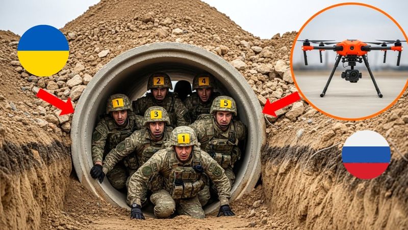 Российский беспилотник атакует украинские туннели