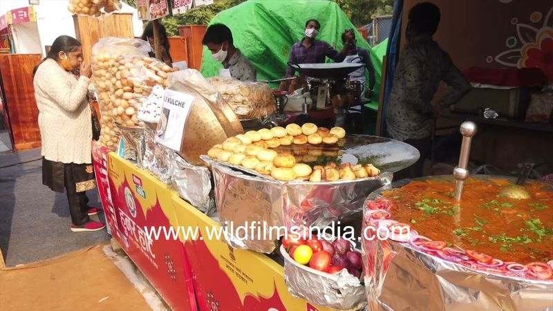 Food stalls at the Hunarhatt mela, Nehru Stadium New Delhi