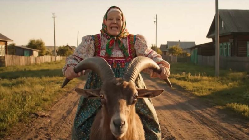 Бабуля газует на козле #бабушка #нейросеть #вреки #нейробабушка 