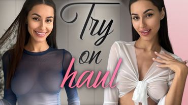 [4K USA] TRANSPARENT BLOUSE | TRY ON HAUL with Carla