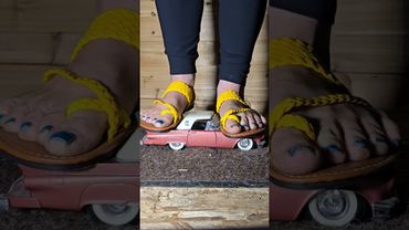 Full video coming soon. Sandals crush model car #crushexperiment #crushingtime #asmrcrush