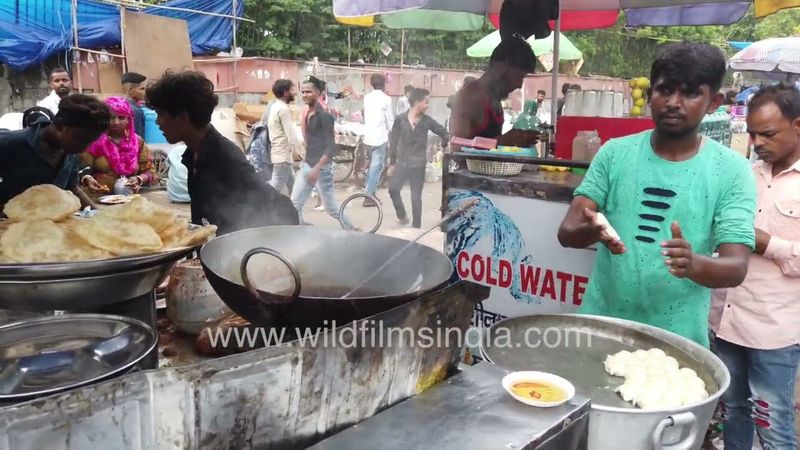 Delhi's street food Chole Bhature is being sold on the Bakrid festival near Jama Masjid,  Delhi