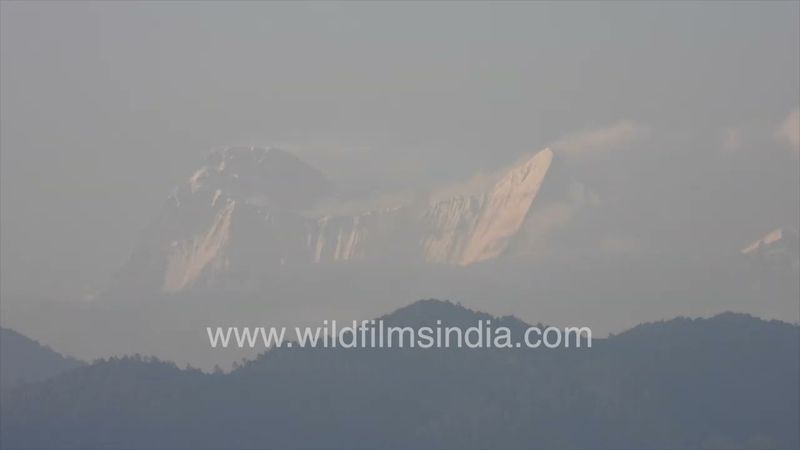 Nanda Devi west and east peaks as viewed from Jageshwar and Almora in Kumaon, Uttarakhand