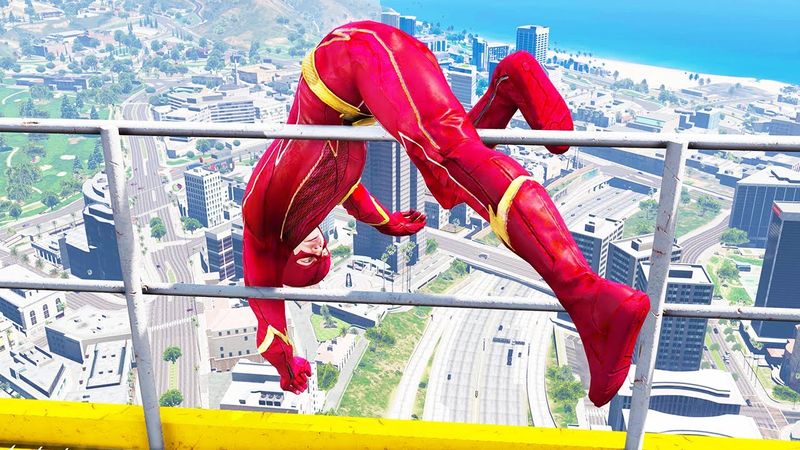 THE FLASH CRAZY JUMPS/FALLS #2 (GTA The Flash Fails)