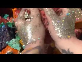Vibrant Soft Crusty Dyed Chalk with Glitter