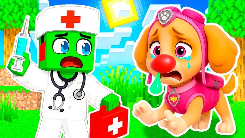 СКАЙ ЩЕНЯЧИЙ ПАТРУЛЬ ЗАБОЛЕЛА Я СТАЛ ВРАЧОМ и ВЫЛЕЧИЛ ЕЁ в МАЙНКРАФТ