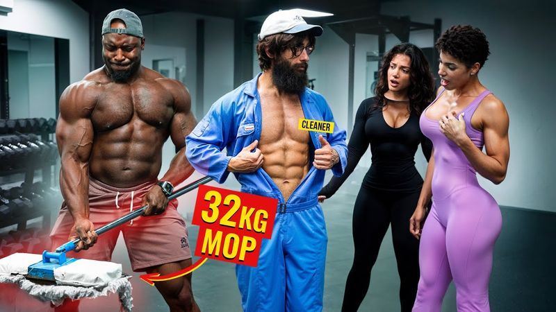 Bodybuilders Got Angry over a 32KG MOP | Pretended to be a CLEANER in a GYM #48