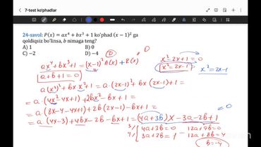 Ko'phadlar 7-Test Tahlil
