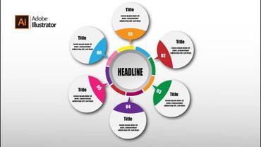 Create 6 Steps Infographic Slide in illustrator tutorial 2022