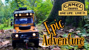 Epic RC Camel Trophy Defender 90 through rough Canadian Rain forest