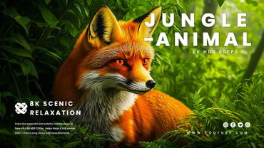 JUNGLE ANIMALS LIFE - 8K HDR 60 فریم در ثانیه Dolby Vision - با صداهای طبیعت (رنگارنگ پویا)