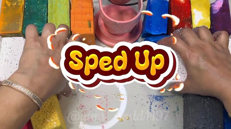 Sped Up-Pasted Dyed and Fresh Gym Chalk blocks ASMR #editsofasmrworld1197