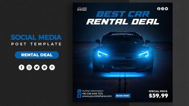 Luxury car social media post design in photoshop