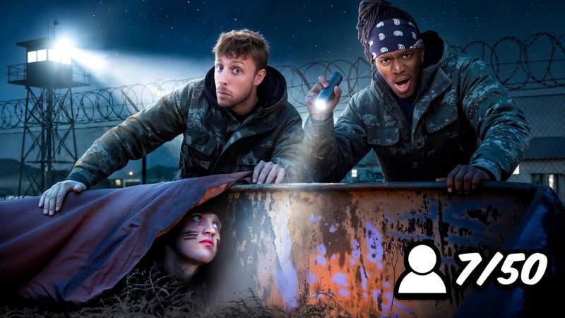 SIDEMEN VS 50 YOUTUBERS ULTIMATE HIDE & SEEK IN A MILITARY BASE