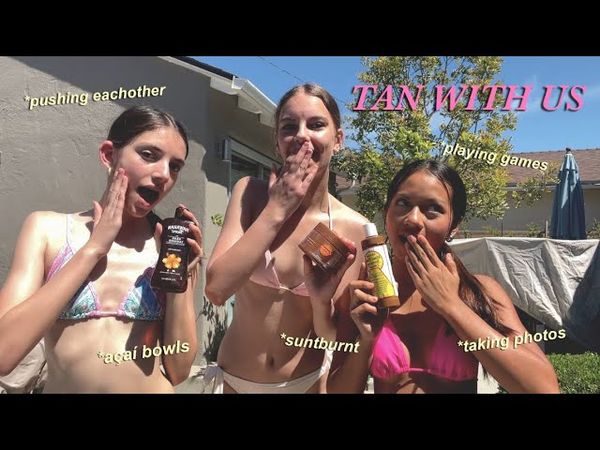 defrosting for summer.. || TAN WITH US!! || + w/ emily and abby 👙🤍🍉