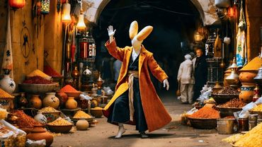 Saffron Streets in Smoke | Surreal AI Market Dance 4K