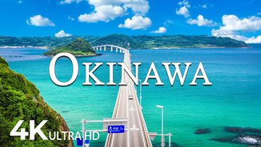 FLYING OVER OKINAWA (4K UHD) - Amazing Beautiful Nature Scenery with Piano Relaxing Music for Sleep