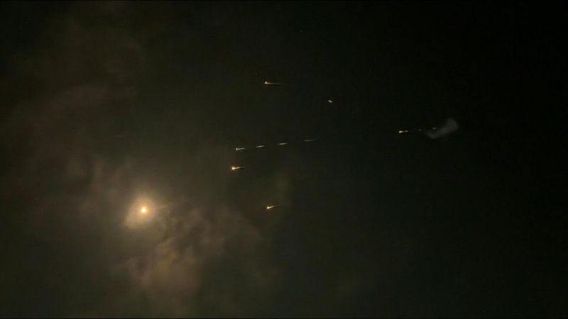 Iranian missiles and Israeli air defense systems seen from West Bank | AFP