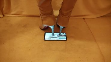 High heels crush smartphone 