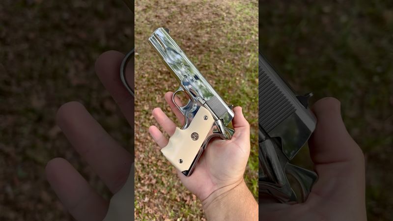 The gun you start with in bo1 zombies 😂❤️ nickel plated colt custom 38 super