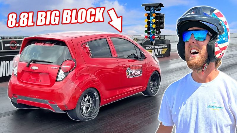 Recorde Mundial de 1/4 de Milha no Chevy Spark! (Crouton é INCRIVELMENTE rápido)