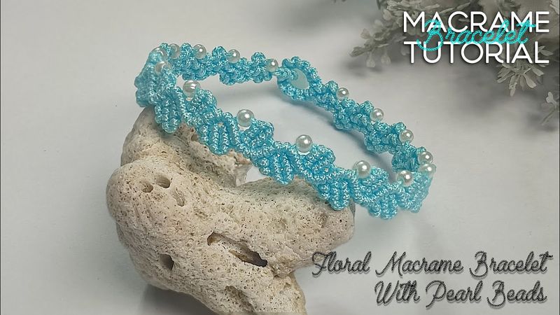 Floral Macrame Bracelet With Pearl Beads | Type 2 | Macrame Bracelet Tutorial