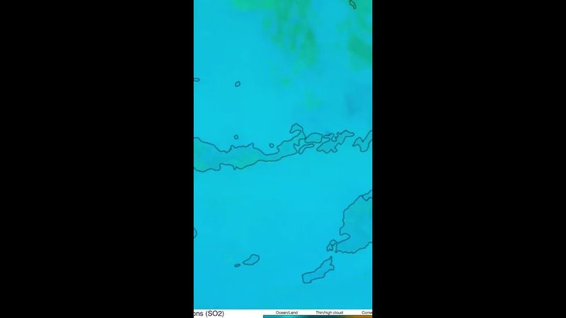 Moment Mount Lewotobi Laki Laki erupts caught by satellite