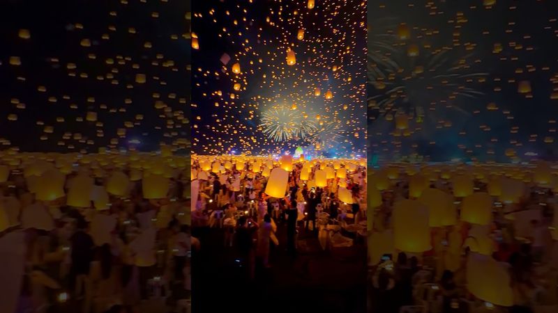 Chiangmai CAD Khomloy Sky Lanterns Festival 2025 🎇🏮 #thailand #lanternfestival #skylantern #fyp
