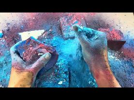 ⚠️ EXTREME DUST! ⚠️ Deep Blue + Deep Red Dusty Dyed Gym Chalk Crush (PLEASE READ DESCRIPTION ‼️)