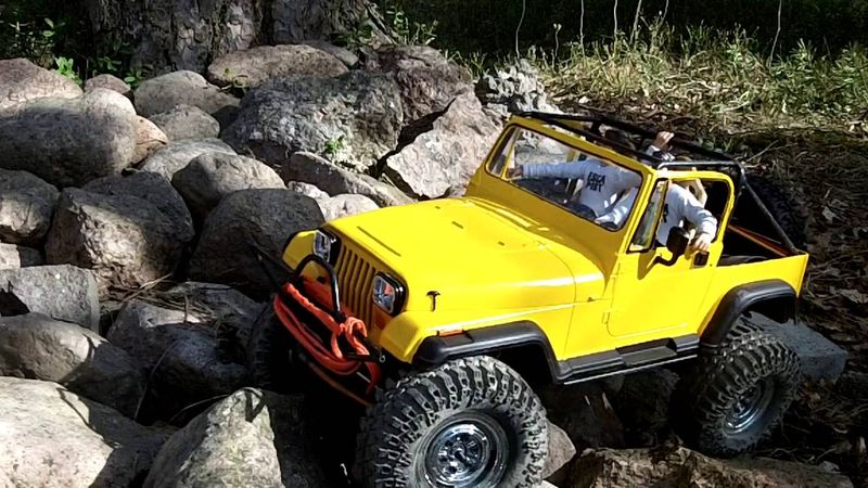 RC Jeep Wrangler YJ #1 on backyard