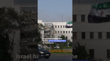 Reporter runs for cover on live TV as Israel strikes Syrian army headquarters | AFP #shorts