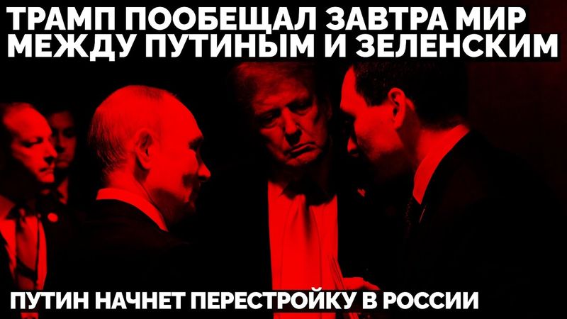 Трамп пообещал завтра мир между Путиным и Зеленским. Путин начнёт перестройку в России