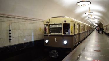 Московский метрополитен. Ретро-поезд 1935 года.