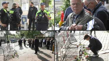 People gather outside Israeli embassy in Berlin after US shooting | AFP