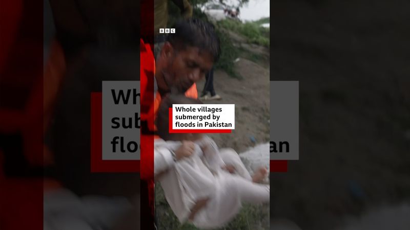 Whole villages submerged by floods in Pakistan. #Pakistan #BBCNews