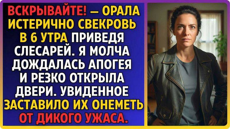 В 6 утра свекровь со слесарями ломится в дверь — я распахнула её и остолбенела!