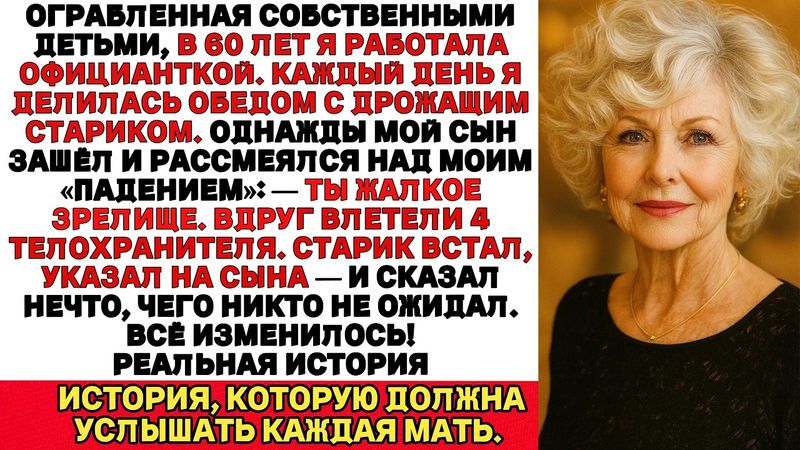 Официантка помогала старику каждое утро пока однажды не вошёл его сын и не начал насмехаться над ней