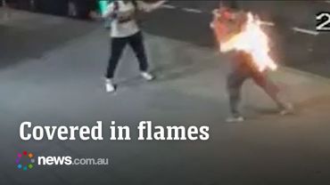 Man catches on fire in suspected arson attack