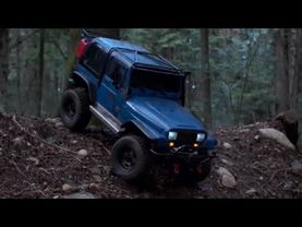 RC4WD Jeep Wrangler through epic Canadian rain forest