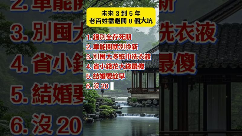 未來 3 到 5 年,老百姓需避開 8 個大坑!  #運勢 #人生感悟 #正能量