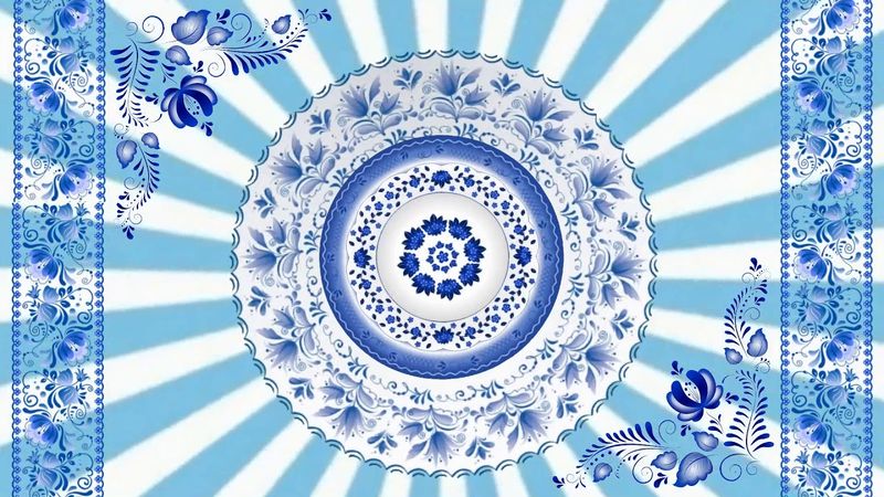 Футаж  орнамента  гжель .