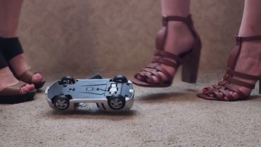 Amy and Askley crush diecast model car in heels #asmrcrush #satisfying #crushing #modelcarcrush