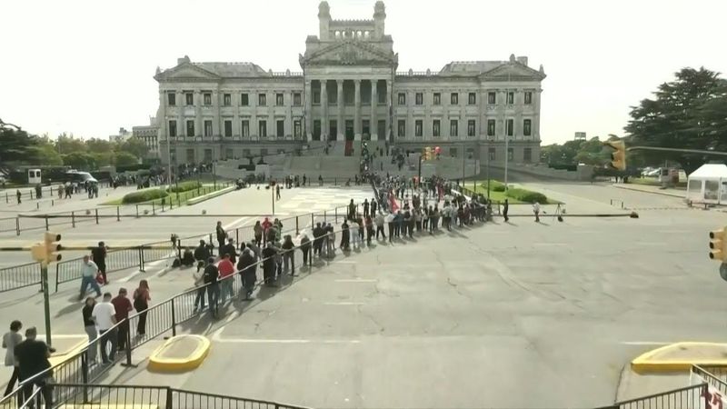 Aerial images of mourners lining up to bid farewell to Uruguay's popular ex-leader Mujica | AFP