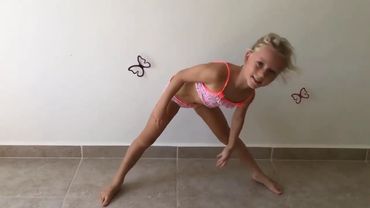 Girl Gymnast Viktoriya -Our Stretching and Flexibility Lesson at Home -in Odessa