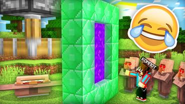 I TROLLED VILLAGERS WITH A PORTAL TO THE EMERALD WORLD IN MINECRAFT | Compot Minecraft
