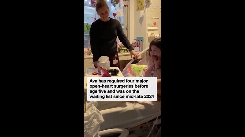 Heartwarming moment girl calls her dad to say she's receiving a donor heart