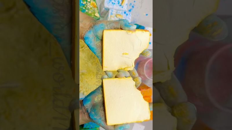 Deep Dyed Yellow #relax #crushingtime #oddlysatisfying #crunchycrumbles #rainbowsoap #satisfying