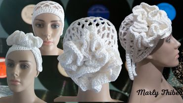 Lenço de croche com flor passo a passo / Bandana de crochê  com flor @marlythibes